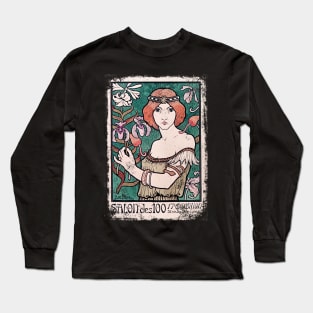 Art Nouveau - Paul Berthon Alphonse Mucha Vintage Fantasy Long Sleeve T-Shirt